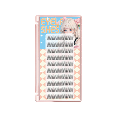 免胶懒人鱼尾假睫毛 自然仿真单簇分段 棉线梗毛绒感日常素颜清透