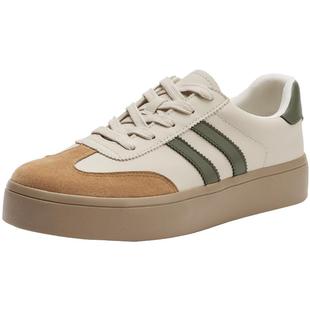 热风男鞋2026年春季德训鞋新款男士时尚圆头系带休闲鞋子拼色百搭