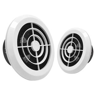 新风系统室内圆形可调风量带滤网消音出风送风排风口进气出气风罩