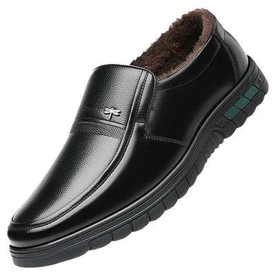 蜻蜓牌男士皮鞋冬季加绒中年人
