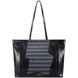 omto花褶托特包女大容量春夏包包拉链版黑松露手提包上课通勤大包