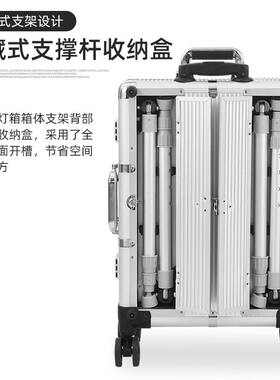 新品21寸带灯大容量新娘化妆师专业跟妆万向轮拉杆影楼彩妆箱LED