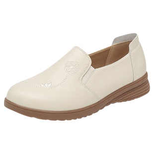 足力健旗舰店2025夏季新品舒适不累脚一脚蹬中老年平底乐福鞋