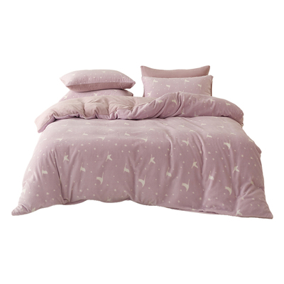 一默牛奶绒防静电加绒加厚四件套