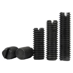 铁黑一字平端紧定螺丝304不锈钢开槽无头机米顶丝螺钉M2M34M5M6M8