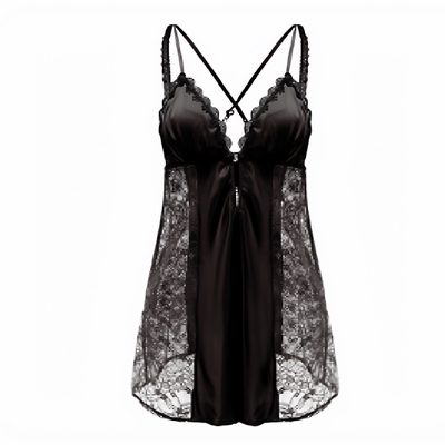 真丝睡衣法式性感纯欲蕾丝边吊带