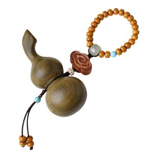 工料天下天然檀木绿檀葫芦手捻葫芦文玩手把件创意挂饰葫芦挂件