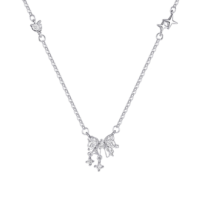 钻石蝴蝶结项链女高级感轻奢