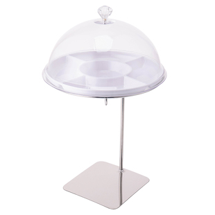 超市水果店试吃盘不锈钢展示架零食点心试吃品尝盘分格带盖试吃架