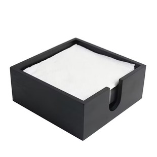 实木高档开放式纸巾盒餐厅方巾纸盒酒店正方形餐巾纸抽纸盒定logo