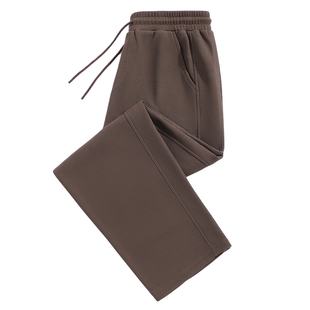 班尼路S&K系华夫格裤子男秋季美式复古咖色卫裤男士肌理感阔腿裤A