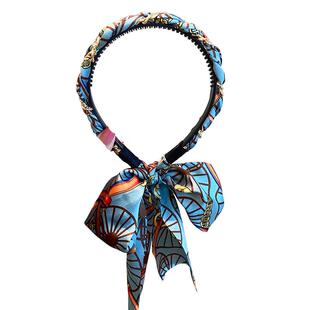 编发发箍女2025新款飘带发带绑发丝巾头箍一体系夏季百搭发卡头饰