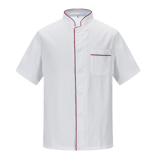 学校幼儿园厨师工作服女短袖餐饮食堂人员厨房工衣白色炊事员服装