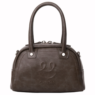 OMENTAR欧蒙特开心哇波士顿包女小众真皮新款斜挎手提通勤小包包