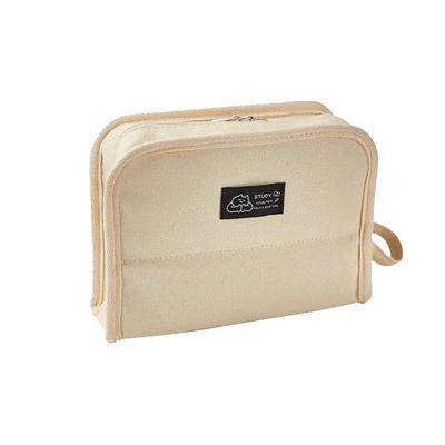 简约文艺帆布笔袋大容量可立式