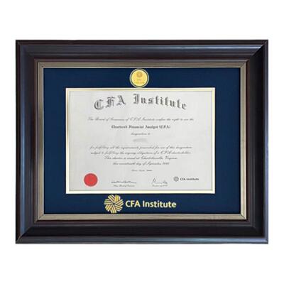 CFA金融认证装裱框 ACCA CMA GIA宝石 PMP等证书展示框