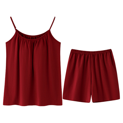 【浪莎】官方正品纯棉吊带睡衣女