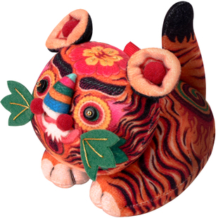 王的手创 五福非遗玩偶公仔手工刺绣挂件新年礼物蝙蝠蝴蝶虎葫芦