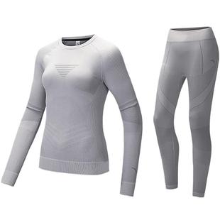 安踏滑雪功能衣运动套装男女户外登山紧身衣裤保暖内衣塑型打底衫