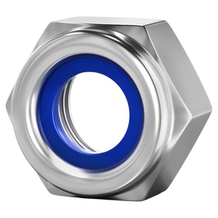 304/201不锈钢锁紧螺母防松尼龙六角防滑自锁螺丝帽M3M4M5M6M8M30