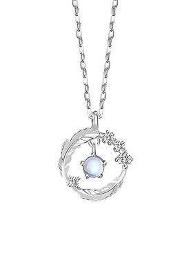 与羽你相伴纯银项链女夏