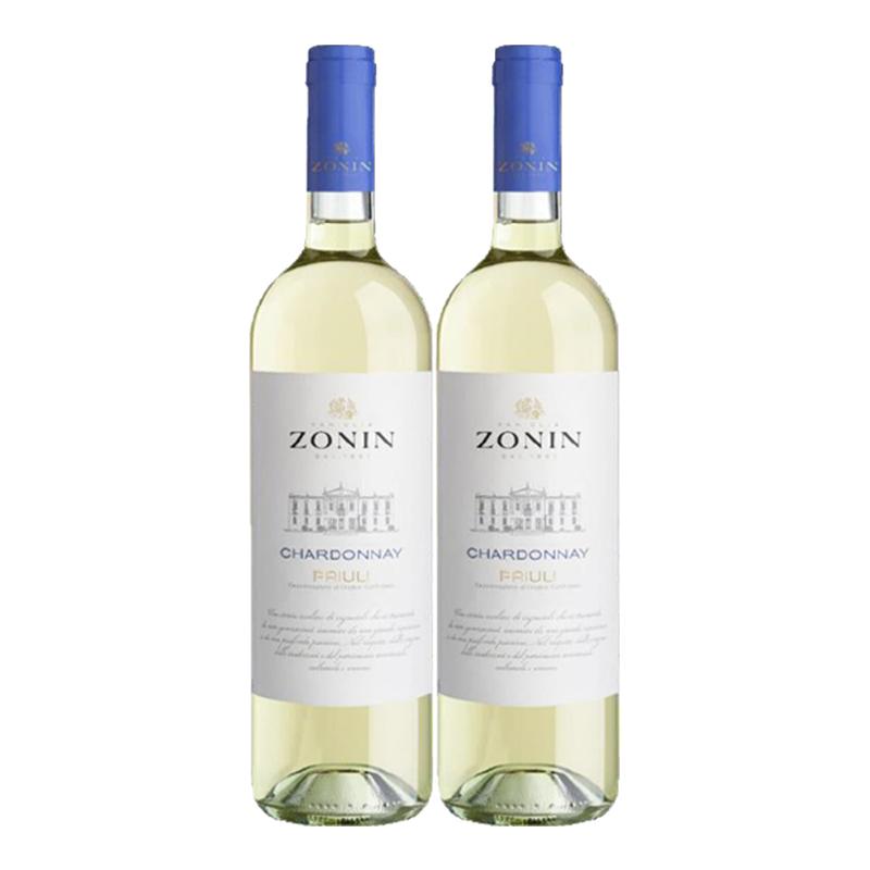 意大利原瓶进口卓林ZONIN霞多丽干白葡萄酒DOC级 750ml双支装正品