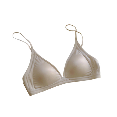 Kbra牛奶缎法式深V领内衣女夏季