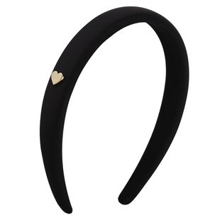 suzyacc kr韩国小众复古金色爱心黑发箍女2025新款简约高级头箍
