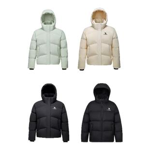 骆驼运动三防羽绒服女短款加厚冬季防寒保暖连帽羽绒外套面包服