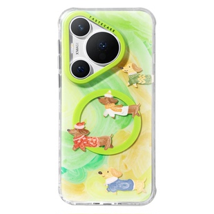 Tastecase牛油果绿腊肠狗磁吸手机壳适用于华为Pura80Pro+原创可爱Pura80Ultra新款卡通小众防摔磨砂保护壳