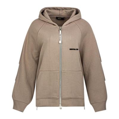 HAVVA休闲连帽卫衣外套双开拉链慵懒感女士上衣2026春季W3-2850