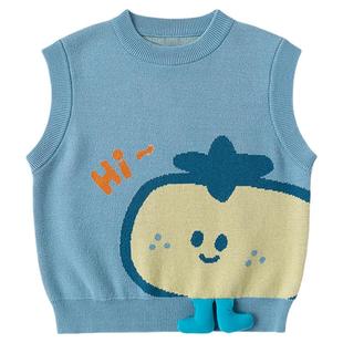 嘟嘟家儿童马甲男童女童洋气衣服宝宝春季新款背心婴儿针织童装潮