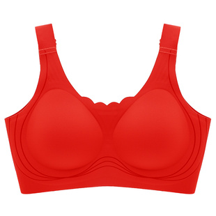 依曼丽大红色内衣女小胸聚拢结婚新娘大胸显小本命年新年文胸罩