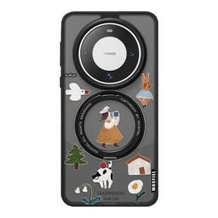 MASFEIL × 插画浇花适用华为Mate80Pro手机壳磁吸新款mt60por+支点壳保护套全包高档mate70pro防摔Fo5支架女