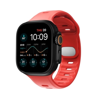 ERFG适用AppleWatch Ultra3表带律野氟橡胶S11高拉力S10运动红硅胶防水iwatch创意苹果S8手表男女高级49/46mm