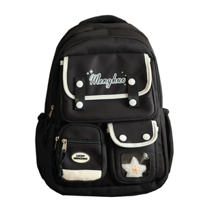 茶话会可爱大容量书包女休闲双肩包初中女生高中生学生党上学背包