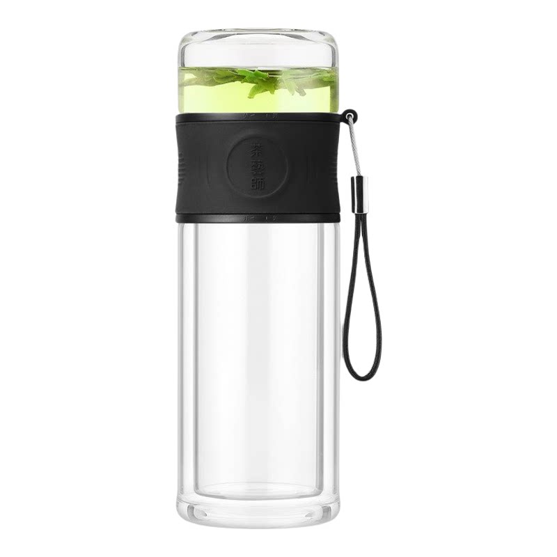茶艺师茶水分离杯玻璃双层