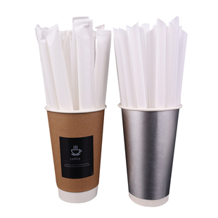 乳白色吸管一次性纸膜独立包装非降解非PLA饮料奶茶粗PP塑料吸管