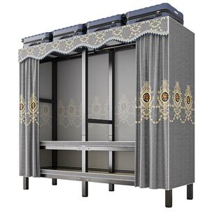 免安装简易布衣柜卧室家用折叠货架结实耐用一体全钢加粗加厚柜子