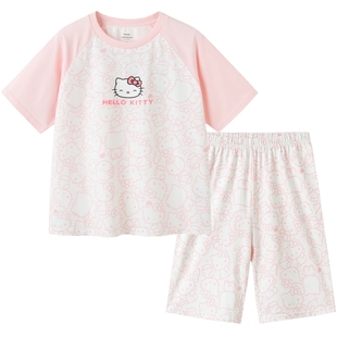 hellokitty 巴拉巴拉女童睡衣套装夏装空调服儿童男童家居服凉感