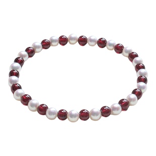 天然极光淡水珍珠手镯手链迷你Baby珠小米珠叠戴弹力彩宝石榴石