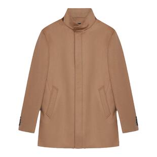 Aquascutum/雅格狮丹男式修身保暖休闲羊毛呢大衣外套Q4651EM011