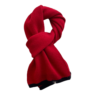 针织毛线围巾女生秋冬季新年大红色韩版短小围脖加厚保暖可爱少女