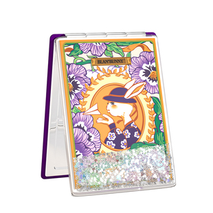 布兰兔blanbunny 流沙双面化妆镜高颜值口袋折叠补妆镜小镜子便携