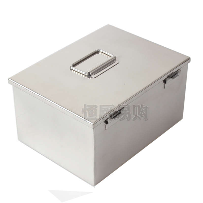 包邮钱箱不锈钢工具密码盒收钱箱盒手提挽带锁扣大小号存钱储蓄罐