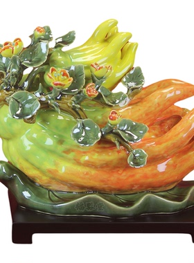 石湾陶瓷佛手果招财摆件