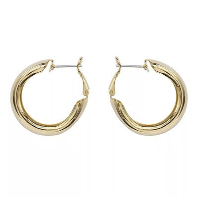 欧美风夸张质感金属宽边耳圈