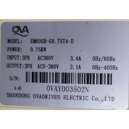 欧华OVA变频器EM600HG0.75T4D0.75