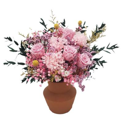 水晶草干花花束永生玫瑰网红摆件