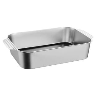 食品级不锈钢带耳方盆商用烤鱼盘海鲜捞汁盘烘烤箱盘装菜火鸡盆子